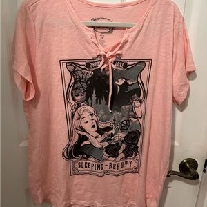Disney Sleeping Beauty Lace-Up Graphic Tee - Pink